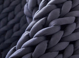 Dreamz Knitted Weighted Blanket Chunky Dark Grey Queen 9KG BLANKETW03-Q-9KG-DG