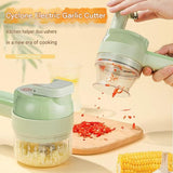 Seasoning Preparation and Storage Set-Green Electric Handheld Food Processor With Green lid and V888-ELOSUNG56077-2