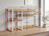 Artist Desk Organizer 2-Tier Desk Shelf 24cm Depth for Unblocked Monitor View Asymmetrical Desk DSK-SHF-001-WDWH