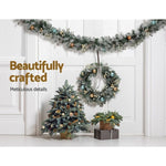 Jingle Jollys 2.7m Christmas Garland with LED Lights Snowy Decoration Xmas Party XM-TR-GAR-9FT-FROST-LED