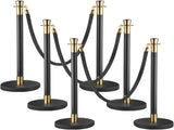 Crowd Control Stanchion, Set of 6 Pieces Stanchion Set, Stanchion Set with 5 ft/1.5 m Black Velvet V952-GLZHSHRSJTHG69AV4V0