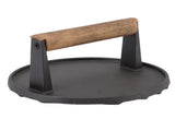 Cast Iron Grill Press Round Heavy Duty 3 Lbs Prevent Scalding Burger Press with Handle for Kitchen V1294-YM0523-3118220068911