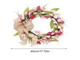Tulip Wreath Tulip Decorative Wreath Artificial Tulip Wreath Decorative Flower Wreath V1294-YM0715-211028LS02