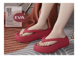 Sandals, 7CM Thick Sole Height-Increasing Flip Flops for Women, Summer Comfort Sandals for Beach & V1107-957-31224-BLK5