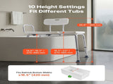 Tub Transfer Bench for Bathtub, 180 kg Capacity Heavy Duty Shower Chair with Arm, Backrest and V952-GDSYGZYTLSLB9D365001V0