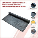 Heavy Duty Weed Control PP Woven Fabric Weed Mat Gardening Plant 1.83m x 30m V63-827111