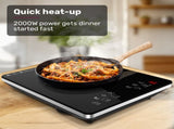 EUROCHEF Induction Benchtop Cooktop, 2000W, 9 Heat Levels, Fast Electric Portable Cooker, Touch V219-COKICTEC20PA