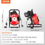 Drain Cleaner Machine 50FT x 1/2Inch Manual Feed Snake Auger with 4 Cutter V952-SDJJKLSGDSTJA6DFTV3