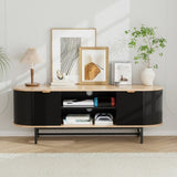 Artiss TV Unit Entertainment Unit Storage Cabinet Black Pine FUR-Z-TV140-BKWD-AB