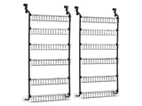 Artiss 2x Over Door Storage Pantry Organiser 6-Tier Metal Hanger Hook Black OVDS-A-MET01-BKX2