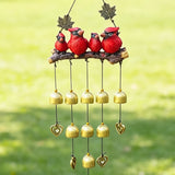 Happy Bird Resin Wind Chime Alloy Bell Outdoor Garden Hanging Decor, Multi-Layer Balcony V1232-XFNFL-001