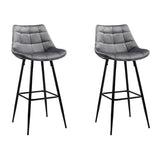 Artiss 2x Bar Stools Velvet Chairs Grey BA-K-0222-GYX2