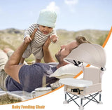 Portable Foldable Highchair for Children with Sunshade and Removable Food Tray, Pink V1188-MS-325-1211