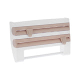 Plastic Wrap Storage Rack Cling Film Dispenser Cutter Paper Towel Holder Kitchen SuppliesKhaki V1294-YM0901-3118210131412