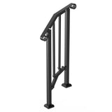 Handrails for Outdoor Steps, 1-2 Step Stair Hand Rail Kit, Transitional Carbon Steel Railings with V952-BPXGMDZLSLZFZ28P2V0