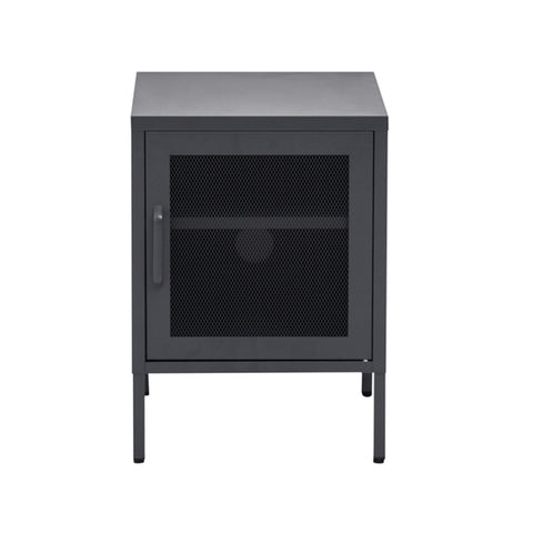 ArtissIn Bedside Table Mesh Door Cabinet - Black AI-LOCKER-M-SH-BK