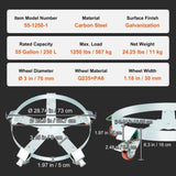 VEVOR 250 L Heavy Duty Drum Dolly, 567 kg Load Capacity, Barrel Dolly Cart Drum Caddy, Non Tipping V952-DZTCJ55125051FJK3V0