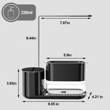 Kitchen Storage Rack with Sink Organizer and Dishcloth Holder - Black V1258-DP02-BOL-685