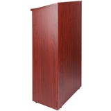 Podium Stand, 47 in Hostess Stand with 4 Rolling Wheels, Wood Podium with Storage Shelves, and Slant V952-CTSJTZSYMDF47U54AV0