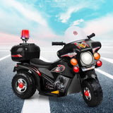 Rigo Kids Electric Ride On Police Motorcycle Motorbike 6V Battery Black RCAR-MBIKE99-BK