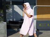 Pink Hooded Microfiber Surf Poncho, Adult Changing Towel for Beach, Pool and Swimming V1188-MS-731-093