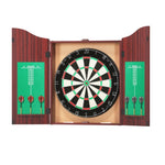 18" Dartboard Dart Board with Steel Darts Wooden Cabinet Party Game DB-BOX-18IN