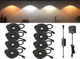 Under Cabinet Lighting, Timer & CCT 3000-6000K Puck Lights, Dimmable with Slider Controller, Plug-in V1171-CC-BOM001553-8-AU