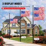 25FT Telescopic Flagpole Kit, Heavy Duty Aluminum Alloy Flag Pole Kit in Ground for Outside, 3 V952-QGTJHS25YCSSO5E4YV0