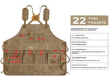 Chef Apron, Waterdrop Resistant Cotton Canvas Cross Back Adjustable Apron, 70*74.5cm V1192-AZ-W-0217