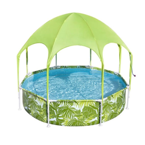 Bestway Kids Pool 244x51cm Steel Frame Swimming Play Pools Canopy 1688L BW-POOL-PLAY-56543