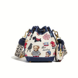 Women'S Bucket Bag Bear Print Handbag Trendy Handbag British Style Bag - Blue - Size 11-14-19 V1347-127-33686-BLU-11-14-19