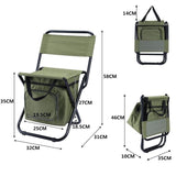 Olive green 3-in-1 Portable Folding Camping Chair with Built-in 10L Cooler Bag Lightweight Backpack V888-ELOSUNG40837