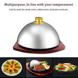 Stainless Steel Cloche Food Cover Dome Serving Plate Dish Dining Dinner for Home Kitchen Restaurant V1294-YM0717-10102189