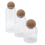 3Pcs Glass Jars with Ball Cork Transparent Sealing Storage Container for Tea Coffee Cereals V1294-YM0901-3118210123711