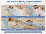 Pea Pod Shape Body Pillow for Adults Full-Body Support Side Sleeper Pillow, Pregnancy Back Pain V1107-CS-BSMBZ3