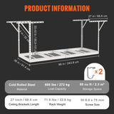 Overhead Garage Storage Rack, 91.44x243.84cm Garage Ceiling Storage Racks, Heavy Duty Adjustable V952-CKTHBCWJZBS36S0MYV0