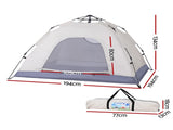 Weisshorn Camping Tent Instant Tent Pop up 2 Person Outdoor Hiking Tents Hiking Beige XFEL-TENT-210D-BE