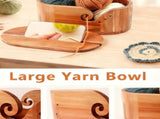 9 Piece Bamboo Crochet Hook Set with Wooden Yarn Bowl and Phone Holder V1237-ZY-818-207