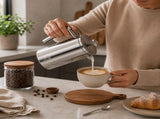 Silver French Press Coffee Maker 1000ml with Coffee Bean Can Extra Filter Gift Set V498-FRENCHPRESS1000SETSL