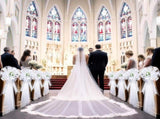 Large Wedding Pew Flower Bows Wedding Decorations with Rosebuds 47" Fabric Tulle Church Chair V1192-AZ-W-26658