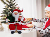 12inch Santa Figurines Doll Christmas Sitting Santa Claus Decoration for Room Fireplace Tabletop V1369-AZ3-W-02614