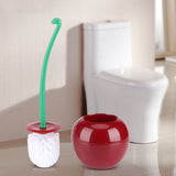 Cherry - Shape Cleaning Toliet Brush Holder Standing Set Lavatory Bathroom Tool V1294-YM0722-JY02067
