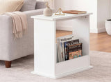 Levede Narrow End Table Modern Office Side Table Magazine Rack Bedside Storage NI1091-WH-AU