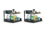CARLA HOME Under Sink Organiser 2-Pack - Sliding Drawer - Black - Adjustable Under Sink Organiser LSB-36590