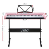 Alpha 61 Keys Electronic Piano Keyboard Digital Electric w/ Stand Lighted Pink EK-KL-97-PK-H