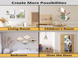 Shatterproof Acrylic Mirror Tiles 4-Pack Wall Stickers for Kids, Home Gym, Bedroom & Bathroom, V1107-CS-RJZ1616