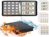 Coin Collection Album for Collectors with Lock, 360 Pockets Fireproof Coin Holder Book & 36 Paper V1192-AZ-W-5537