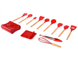 13Pcs Silicone Cooking Utensils Set Non Stick Spatula Shovel Wooden Handle Cooking Tools Set Kitchen V1294-YM0523-3118210305811