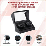 Automatic Quad Watch Winder Wood Display Box Case Motor Rotation Storage V63-827071