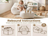 Artiss Bean Bag Sofa w/Ottoman Corduroy for Adults Teens White SBED-N-01-WH